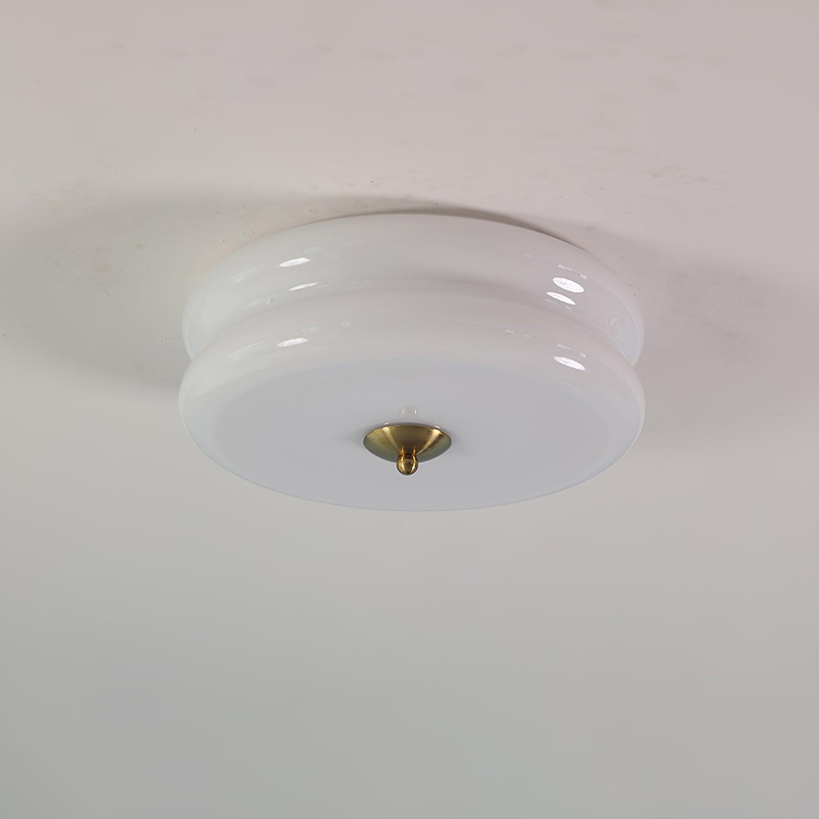 Art Deco Vintage Ceiling Light with White Glass Shades – Available in Gold or Chrome 9
