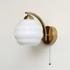 Art Deco White Glass LED Wall Sconce Gold Metal Finish 0