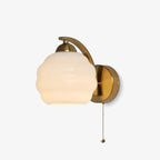 Art Deco White Glass LED Wall Sconce Gold Metal Finish 1