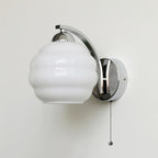 Art Deco White Glass LED Wall Sconce Gold Metal Finish 10