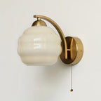 Art Deco White Glass LED Wall Sconce Gold Metal Finish 11