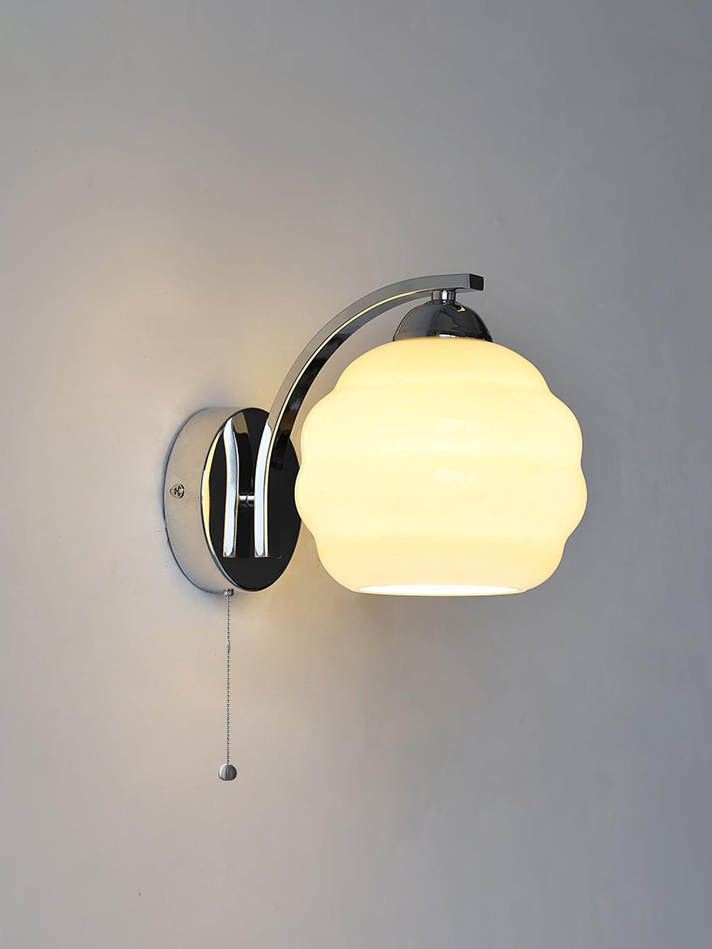 Art Deco White Glass LED Wall Sconce Gold Metal Finish 6