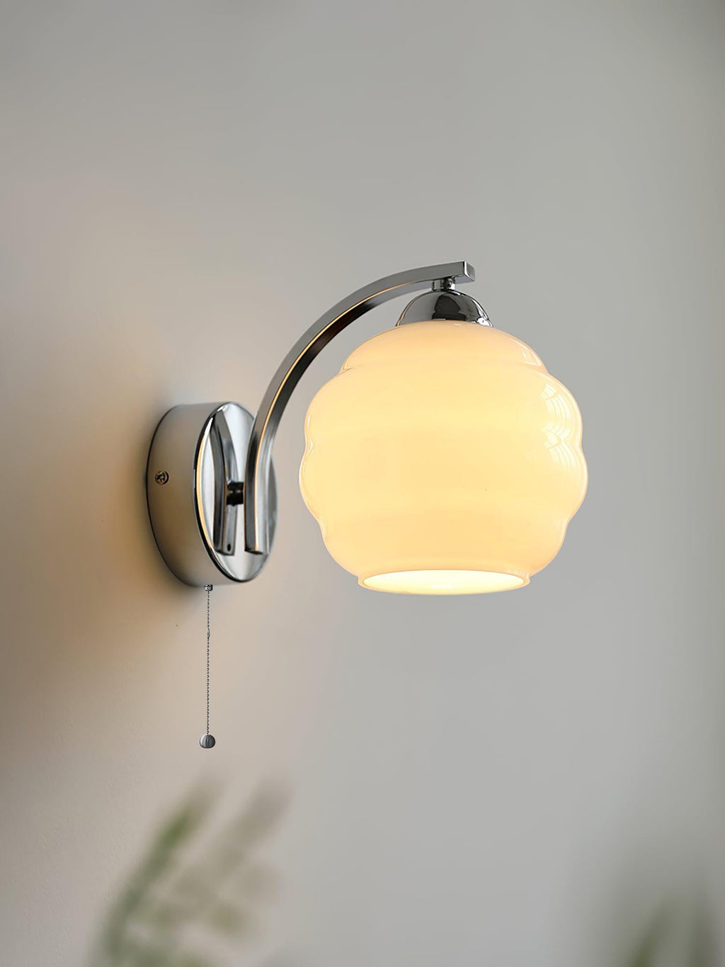 Art Deco White Glass LED Wall Sconce Gold Metal Finish 7