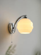 Art Deco White Glass LED Wall Sconce Gold Metal Finish 7