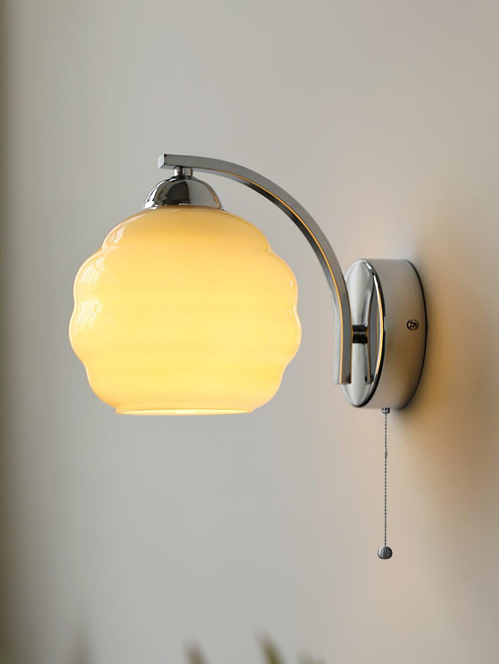 Art Deco White Glass LED Wall Sconce Gold Metal Finish 8