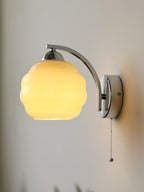Art Deco White Glass LED Wall Sconce Gold Metal Finish 8