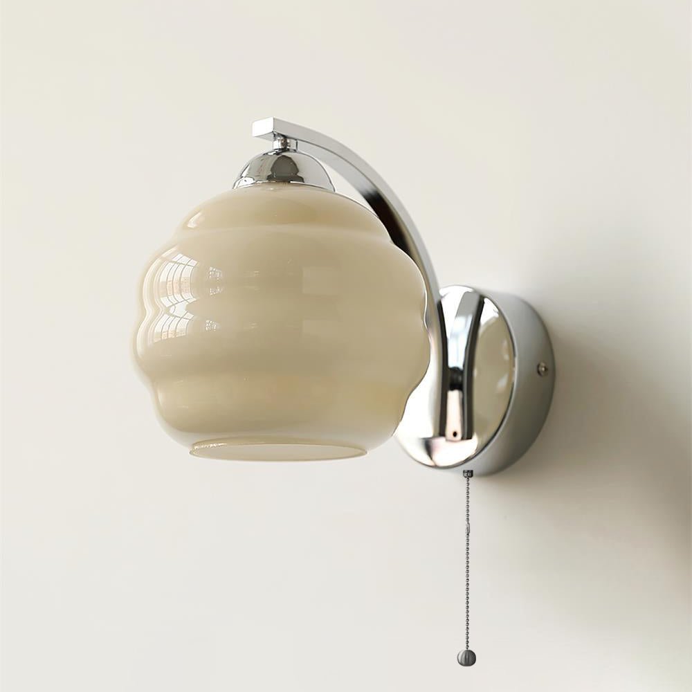 Art Deco White Glass LED Wall Sconce Gold Metal Finish 9