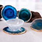 Artistic Blue Agate Drinking Coasters Accents 1