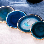 Artistic Blue Agate Drinking Coasters Accents 3