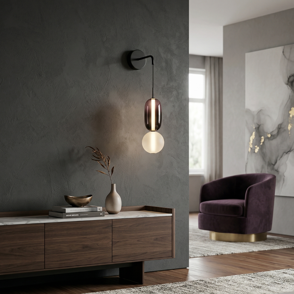 Artistic Customizable LED Wall Light With Black Metal Finish 99