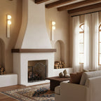 Asymmetrical Yellow Travertine LED Wall Sconce Light 3