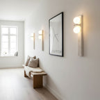 Asymmetrical Yellow Travertine LED Wall Sconce Light 6
