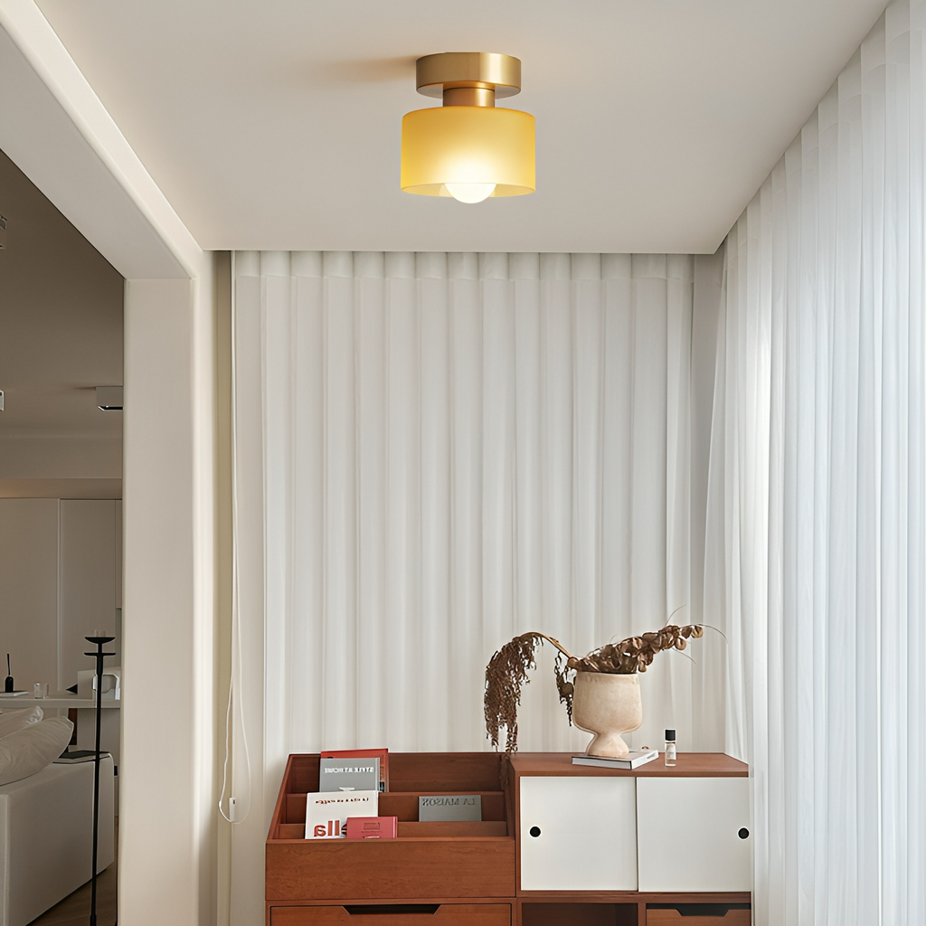 Bauhaus Ceiling Light Metal Compact Design Gold Finish 2