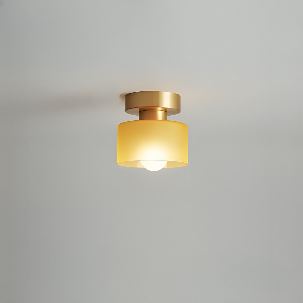 Bauhaus Ceiling Light Metal Compact Design Gold Finish 8