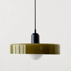 Bauhaus Glass Pendant Light – Modern Stained Hanging Lamp for Kitchen and Dining Decor, Adjustable Height, 110V-220V 12