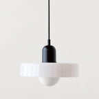 Bauhaus Glass Pendant Light – Modern Stained Hanging Lamp for Kitchen and Dining Decor, Adjustable Height, 110V-220V 18