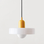Bauhaus Glass Pendant Light – Modern Stained Hanging Lamp for Kitchen and Dining Decor, Adjustable Height, 110V-220V 26