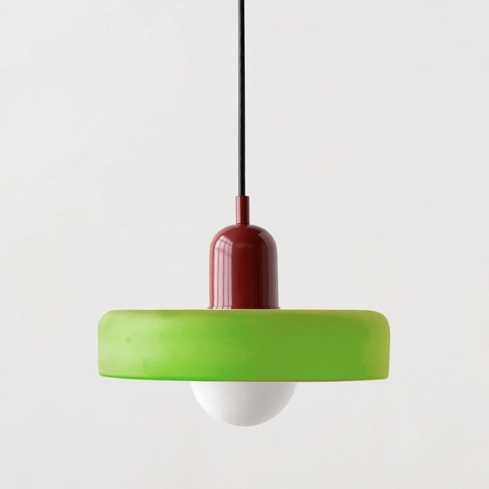 Bauhaus Glass Pendant Light – Modern Stained Hanging Lamp for Kitchen and Dining Decor, Adjustable Height, 110V-220V 27