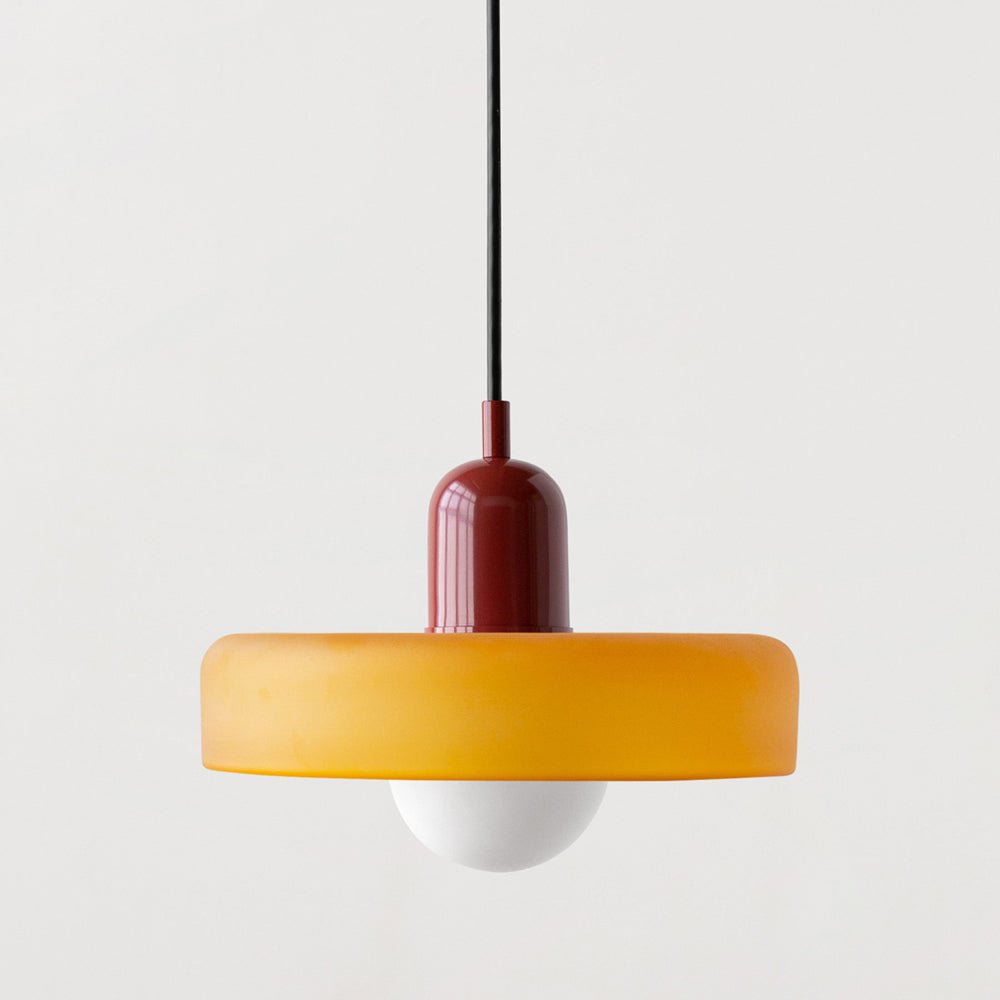 Bauhaus Glass Pendant Light – Modern Stained Hanging Lamp for Kitchen and Dining Decor, Adjustable Height, 110V-220V 28