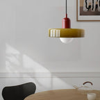 Bauhaus Glass Pendant Light – Modern Stained Hanging Lamp for Kitchen and Dining Decor, Adjustable Height, 110V-220V 6