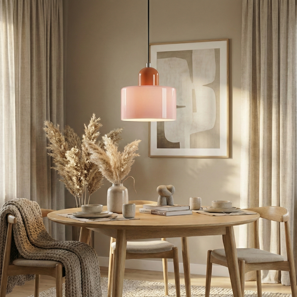 Bauhaus Pendant Light Colorful Glass Adjustable Height 57