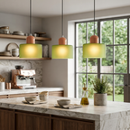 Bauhaus Pendant Light Colorful Glass Adjustable Height 997