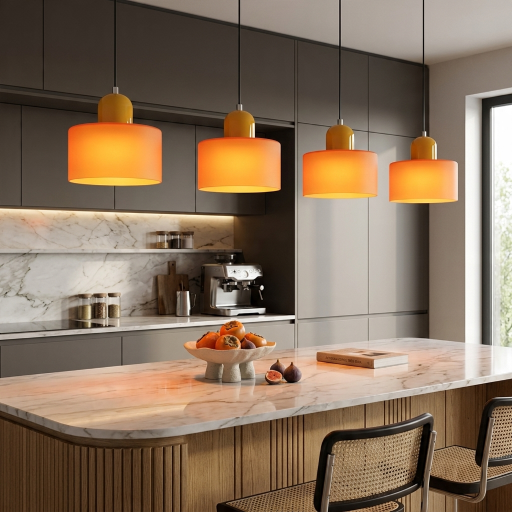 Bauhaus Pendant Light Colorful Glass Adjustable Height 9995