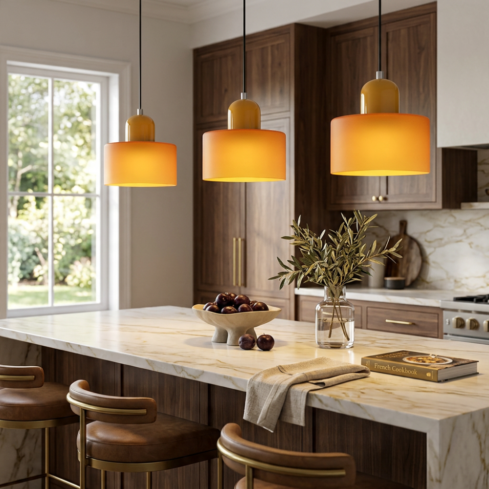 Bauhaus Pendant Light Colorful Glass Adjustable Height 9996