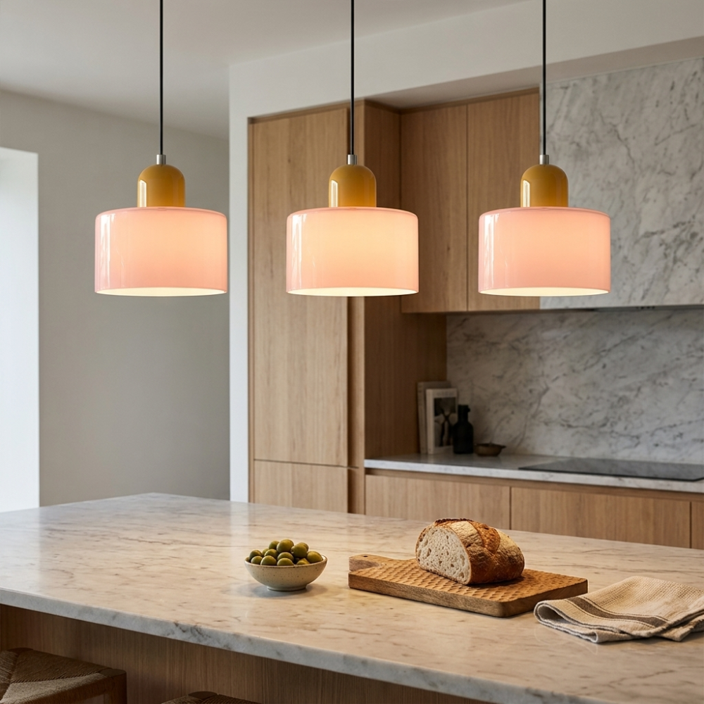 Bauhaus Pendant Light Colorful Glass Adjustable Height 9999