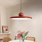 Bauhaus Style Glass Pendant Light – Cream Hanging Lamp for Kitchen and Modern Decor, LED Design, Unique Flying Dish Shape 0