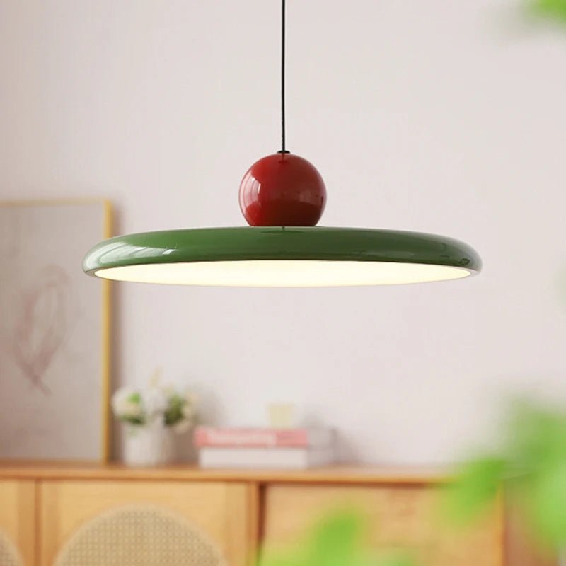 Bauhaus Style Glass Pendant Light – Cream Hanging Lamp for Kitchen and Modern Decor, LED Design, Unique Flying Dish Shape 1