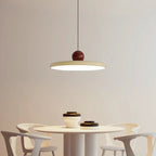 Bauhaus Style Glass Pendant Light – Cream Hanging Lamp for Kitchen and Modern Decor, LED Design, Unique Flying Dish Shape 3