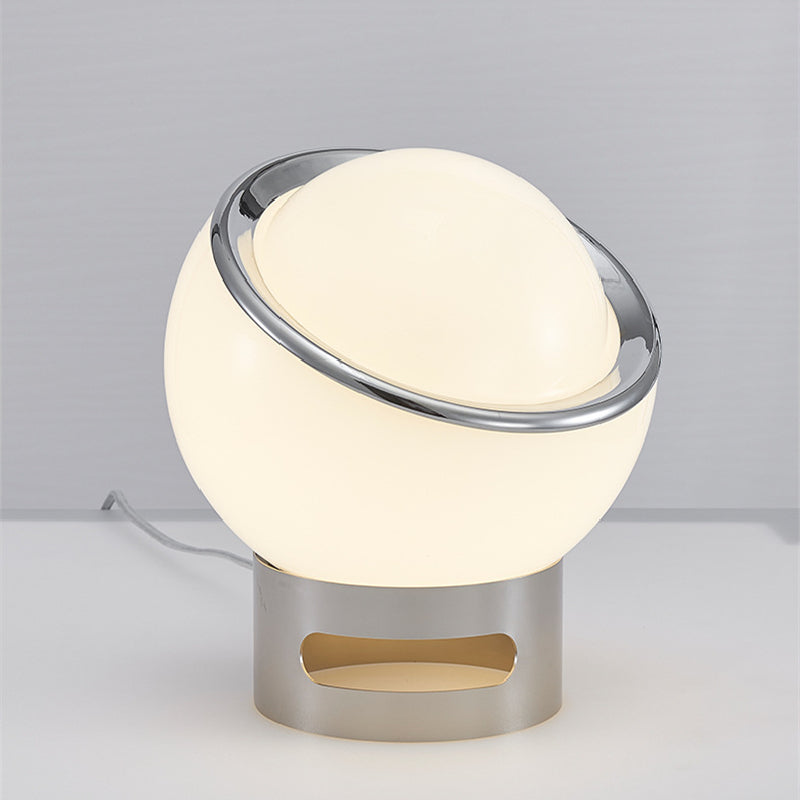 Bauhaus Table Lamp with Opal Glass Shade and Stainless Steel Base – Modern Minimalist Bedside or Desk Lamp for Contemporary Decor 6