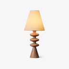 Bedside Table Lamp with Wooden Base Fabric Shade 1