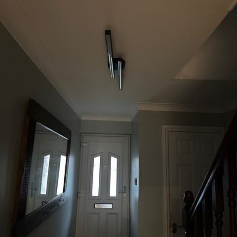 Black Metal LED Flush Mount Ceiling Light Dual Strip Adjustable Color Temperature Kitchen Hallway Home Decor - Stack & Clear 6