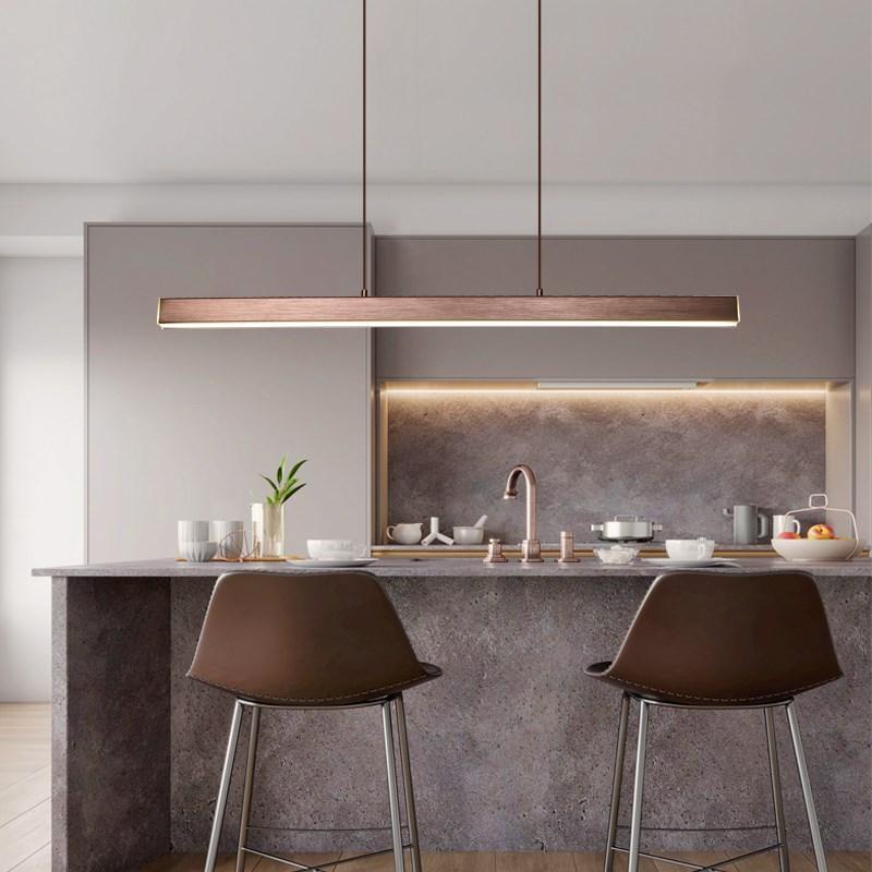 Black Metal Linear Pendant Light LED Bar Acrylic Shade Dimmable Modern Dining Room Kitchen Home Decor - Stack & Clear 11