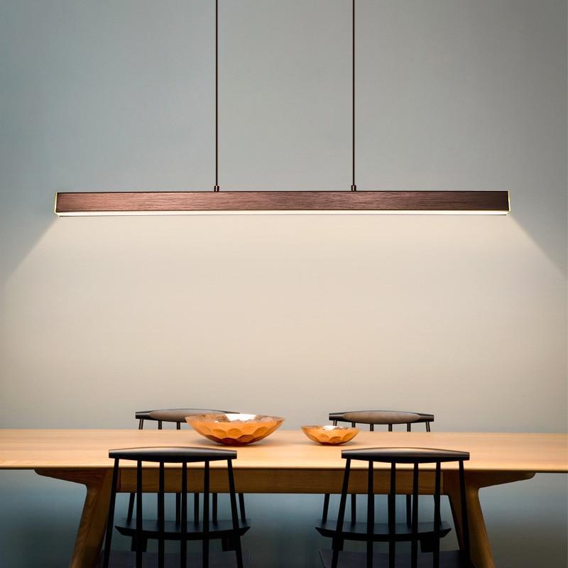 Black Metal Linear Pendant Light LED Bar Acrylic Shade Dimmable Modern Dining Room Kitchen Home Decor - Stack & Clear 12