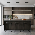 Black Metal Linear Pendant Light LED Bar Acrylic Shade Dimmable Modern Dining Room Kitchen Home Decor - Stack & Clear 2