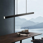 Black Metal Linear Pendant Light LED Bar Acrylic Shade Dimmable Modern Dining Room Kitchen Home Decor - Stack & Clear 3