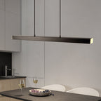Black Metal Linear Pendant Light LED Bar Acrylic Shade Dimmable Modern Dining Room Kitchen Home Decor - Stack & Clear 6