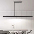 Black Metal Linear Pendant Light LED Bar Acrylic Shade Dimmable Modern Dining Room Kitchen Home Decor - Stack & Clear 7