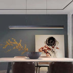 Black Metal Linear Pendant Light LED Bar Acrylic Shade Dimmable Modern Dining Room Kitchen Home Decor - Stack & Clear 8