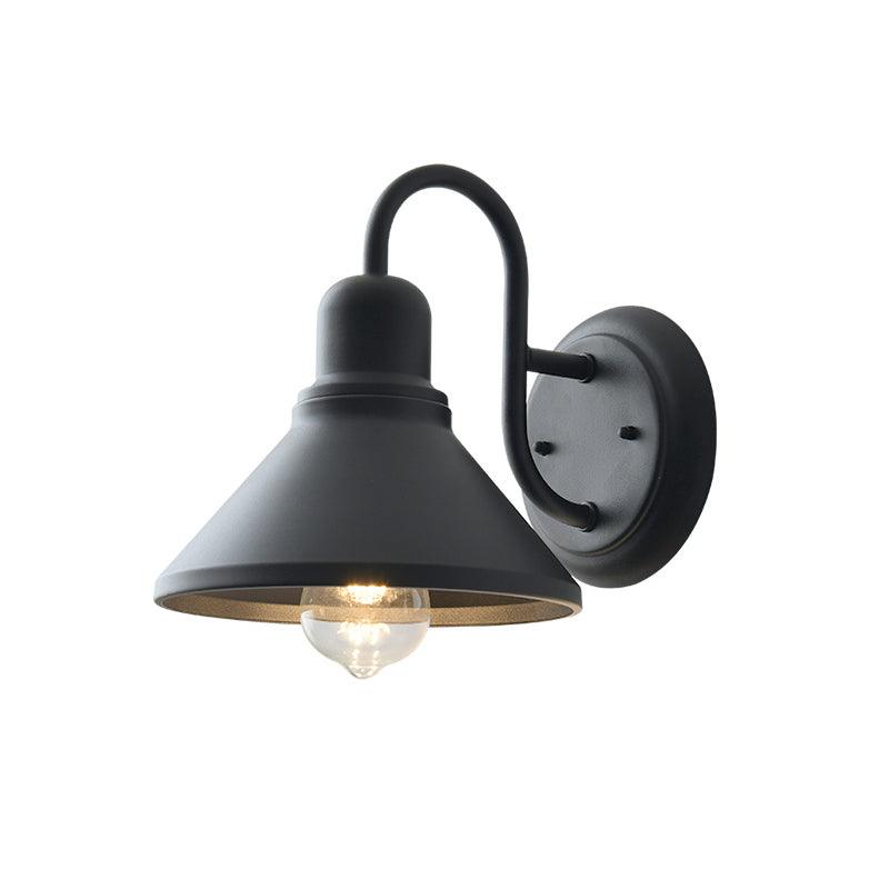 Black Metal Outdoor Wall Sconce Barn Shade Vintage Waterproof IP65 Patio Garden Home Decor - Stack & Clear 0