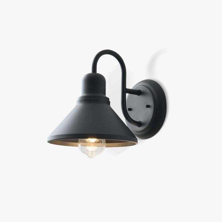 Black Metal Outdoor Wall Sconce Barn Shade Vintage Waterproof IP65 Patio Garden Home Decor - Stack & Clear 1