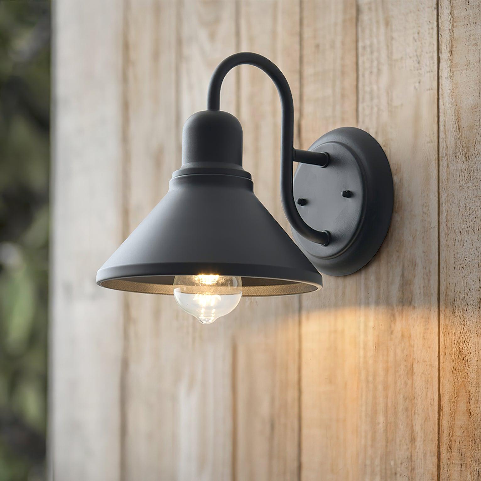 Black Metal Outdoor Wall Sconce Barn Shade Vintage Waterproof IP65 Patio Garden Home Decor - Stack & Clear 2