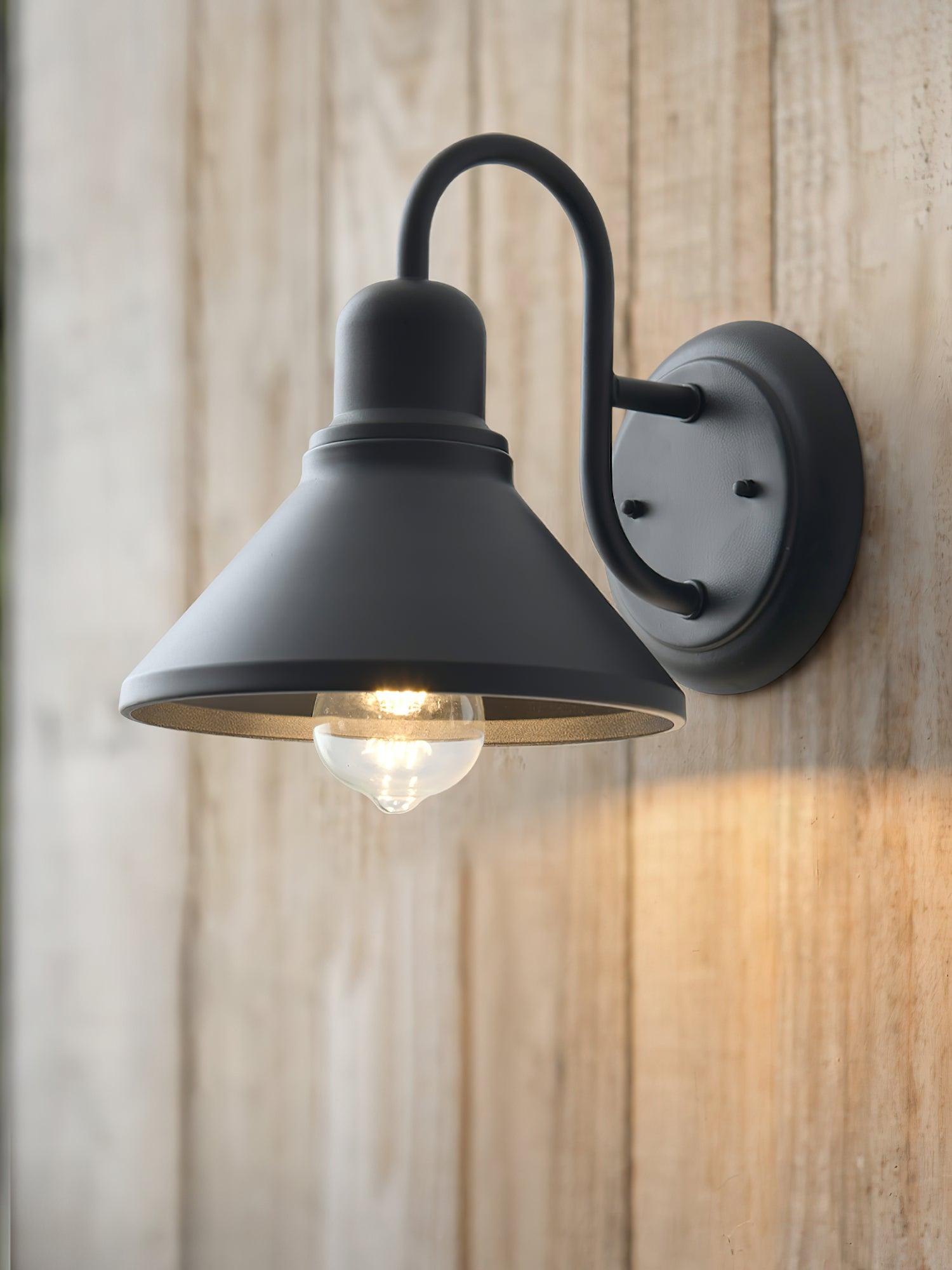 Black Metal Outdoor Wall Sconce Barn Shade Vintage Waterproof IP65 Patio Garden Home Decor - Stack & Clear 5