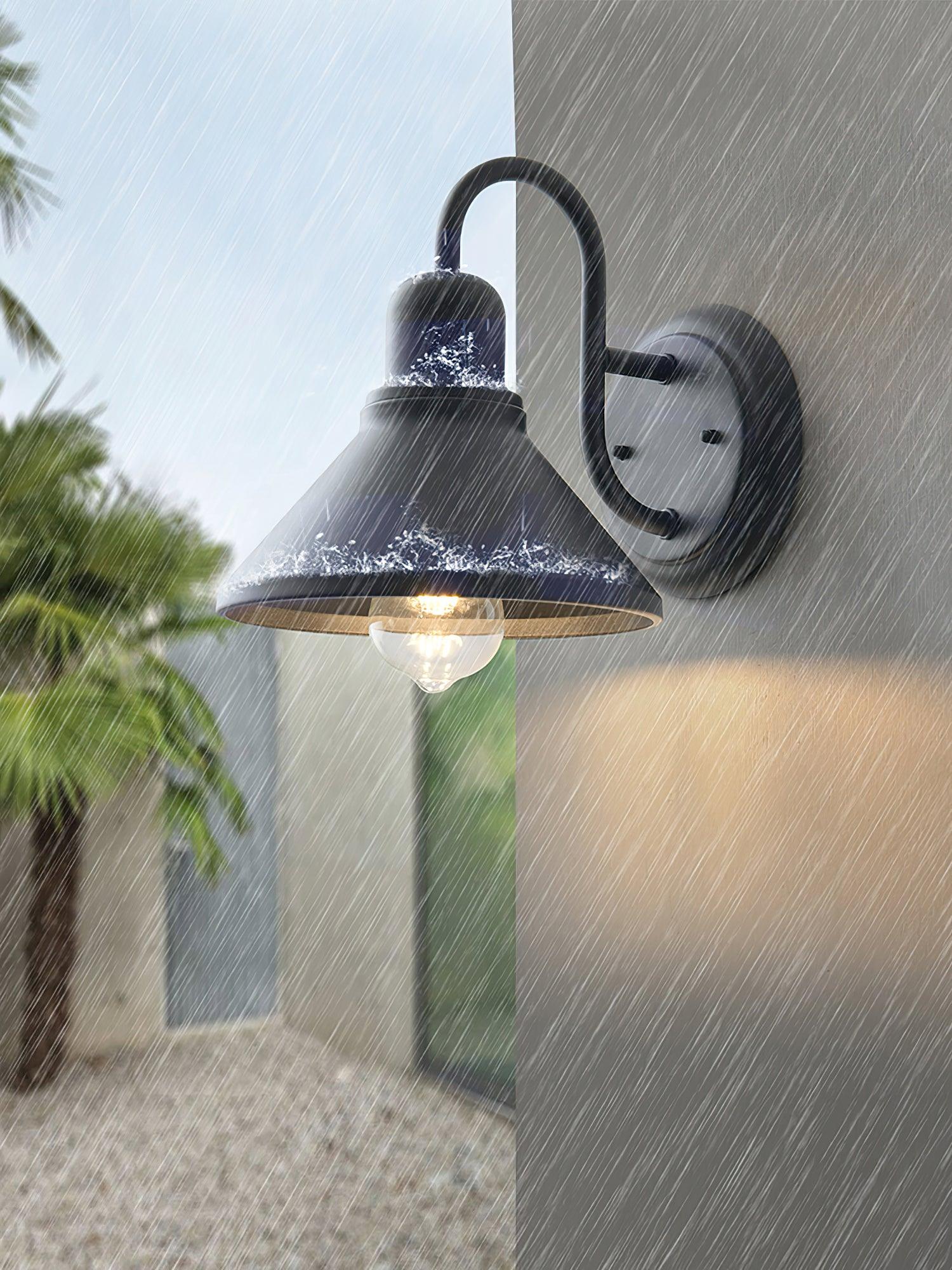 Black Metal Outdoor Wall Sconce Barn Shade Vintage Waterproof IP65 Patio Garden Home Decor - Stack & Clear 6
