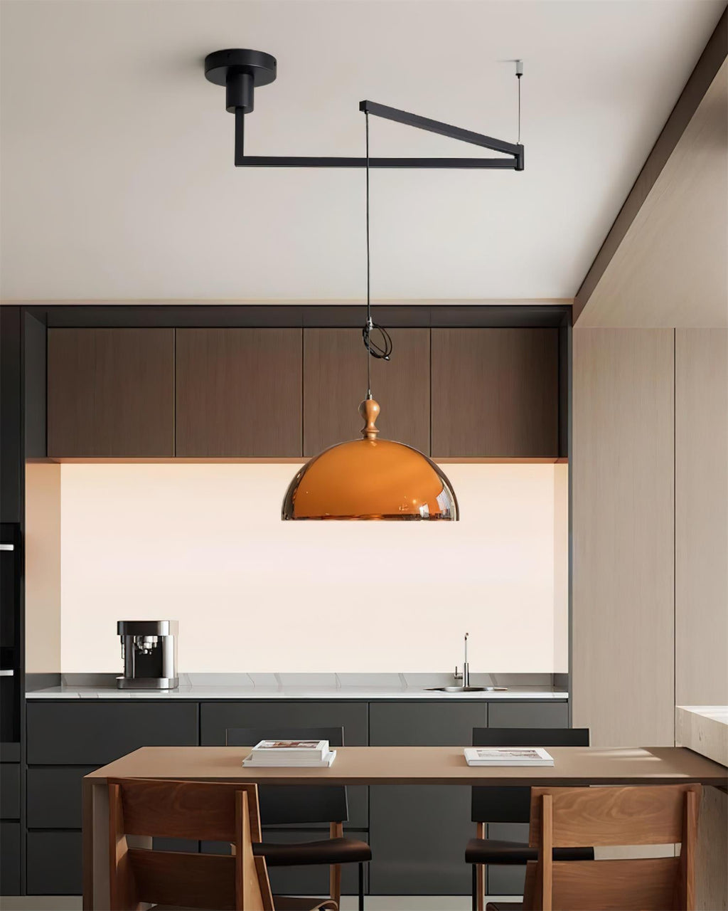 Black Pendant Light with Adjustable Shade for Kitchen Lighting 3