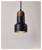 Black Pendant Light with Walnut Cap for Kitchen Island – Modern Hanging Light Fixture 6