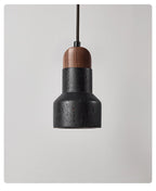 Black Pendant Light with Walnut Cap for Kitchen Island – Modern Hanging Light Fixture 8